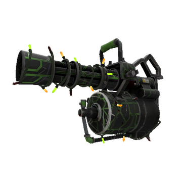 Unusual Festivized Alien Tech Minigun (Well-Worn)