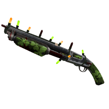 Unusual Festivized Clover Camo'd Shotgun (Battle Scarred)