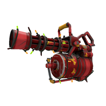 Unusual Festivized Gift Wrapped Minigun (Well-Worn)