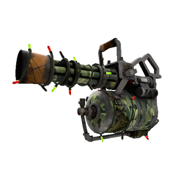 Unusual Festivized Killstreak King of the Jungle Minigun (Battle Scarred)