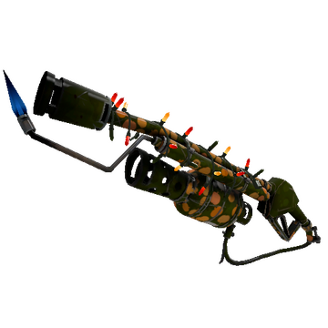 Unusual Festivized Professional Killstreak Gourdy Green Flame Thrower (Field-Tested)