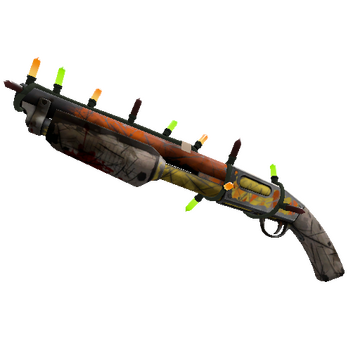 Unusual Festivized Professional Killstreak Lightning Rod Shotgun (Battle Scarred)
