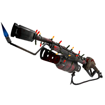 Unusual Festivized Professional Killstreak Polar Surprise Flame Thrower (Battle Scarred)